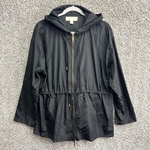 MICHAEL Michael Kors Jacket Women’s Large Black Zip Up Anorak with Hood